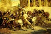 Theodore   Gericault la course de chevaux libres oil painting on canvas